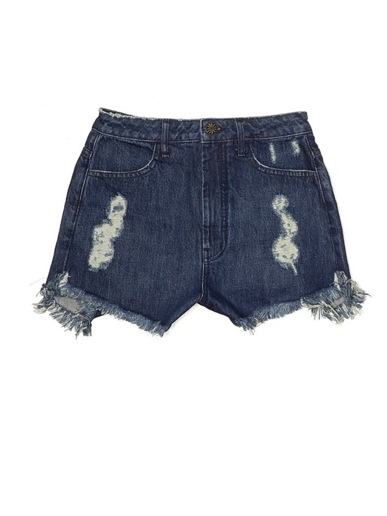 Show Me Your MuMu Pants - Show Me Your Mumu Houston Dark Wash Distressed High Rise Shorts Women’s 25
